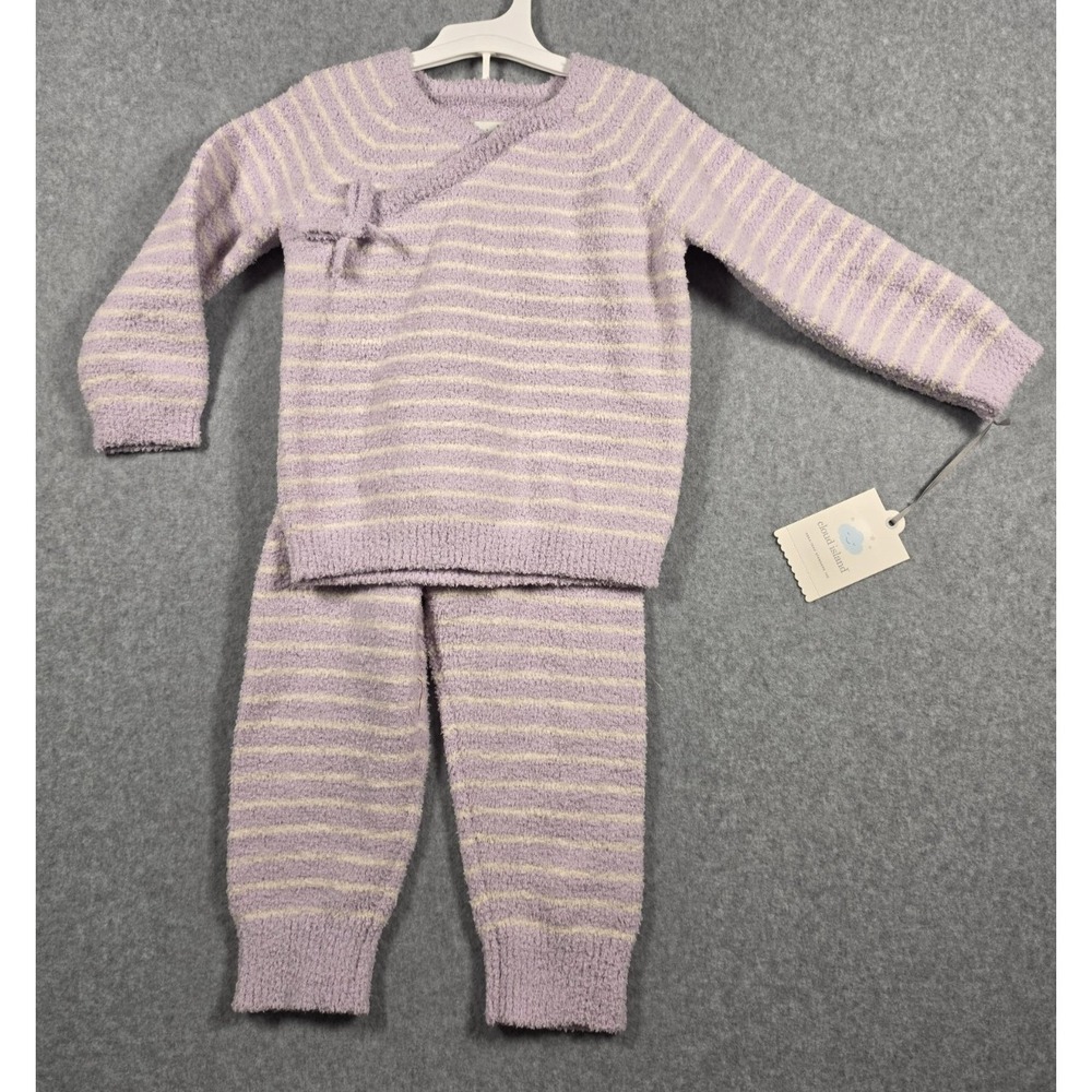 Cloud Island Girls 24 Mo 2 Piece Chenille Pant Striped purple/cream NWT